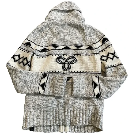 Women's TNA Aritzia Sea To Sky Lambs Wool Sweater Full Zip Cowichan Small - Picture 2 of 11
